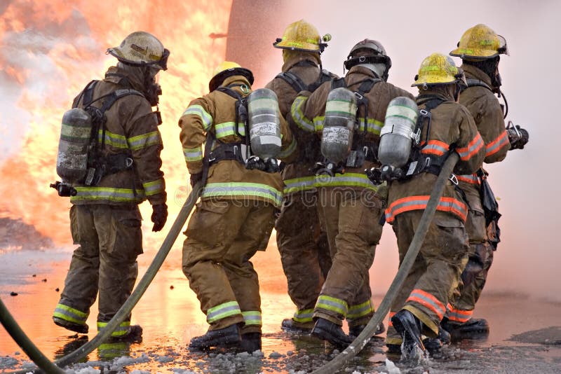 Firefighter Teamwork stock photo. Image of dangerous, burn ...
