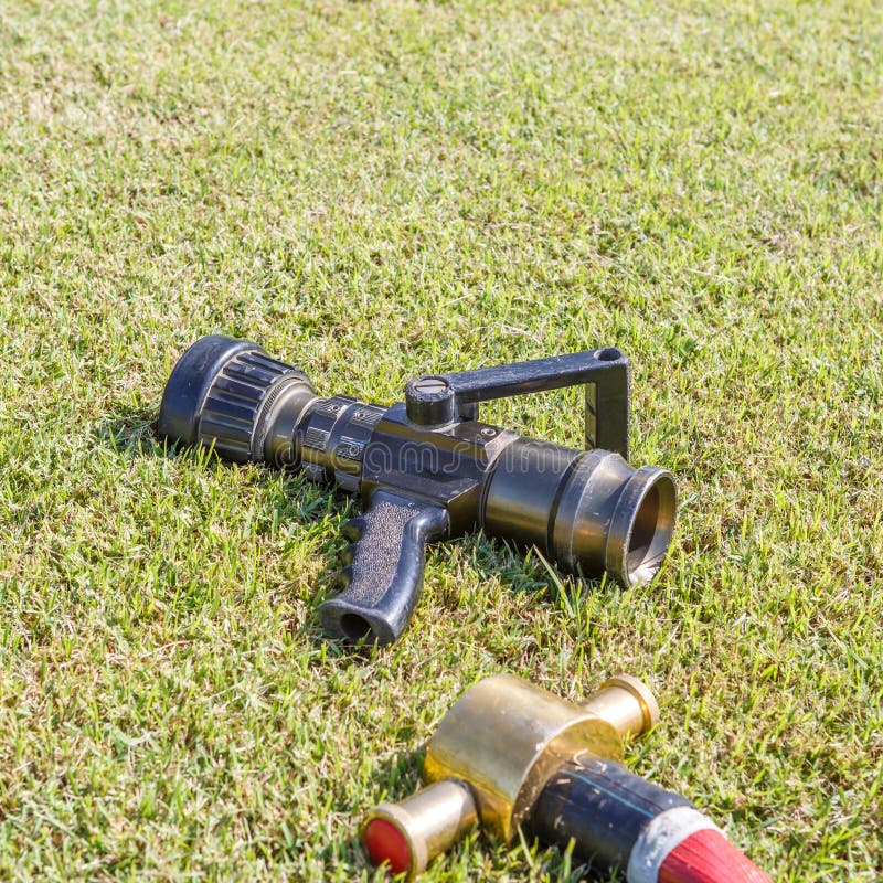 Firefighters Spray Water Pipe Stock Photo Image of spray