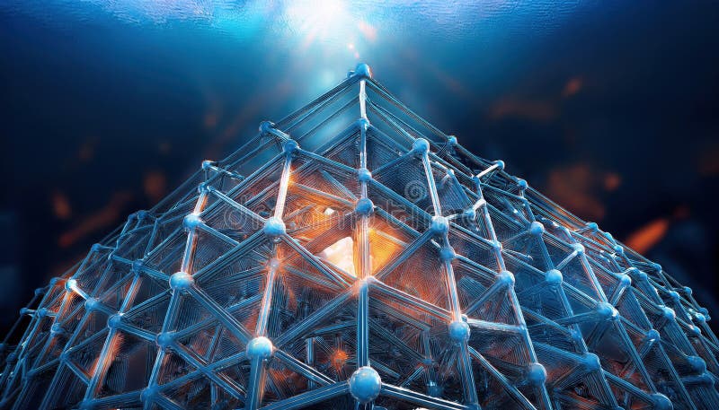 Firefly crystal lattice structure showcasing intricate design and illumination effects vector illustration