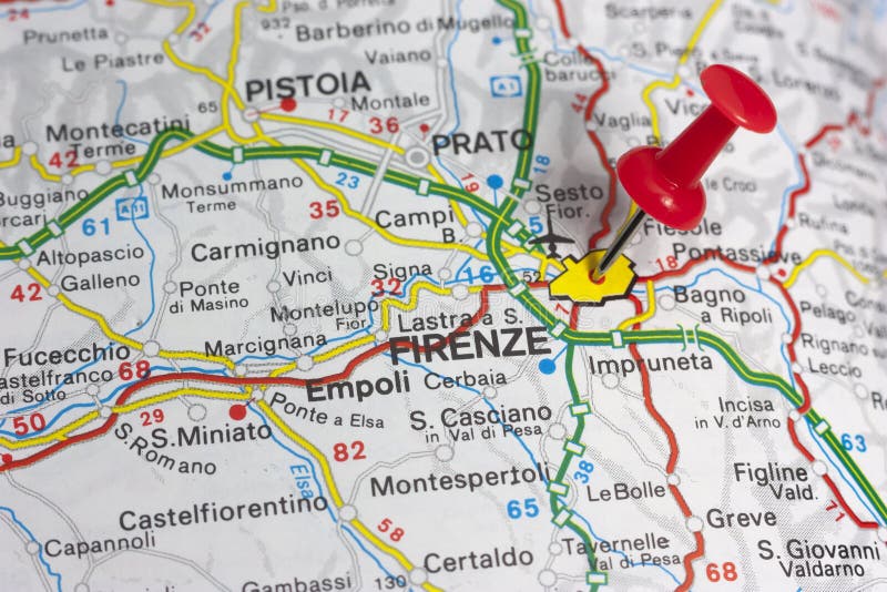 Firenze su una mappa immagine stock. Immagine di grafico - 83667663