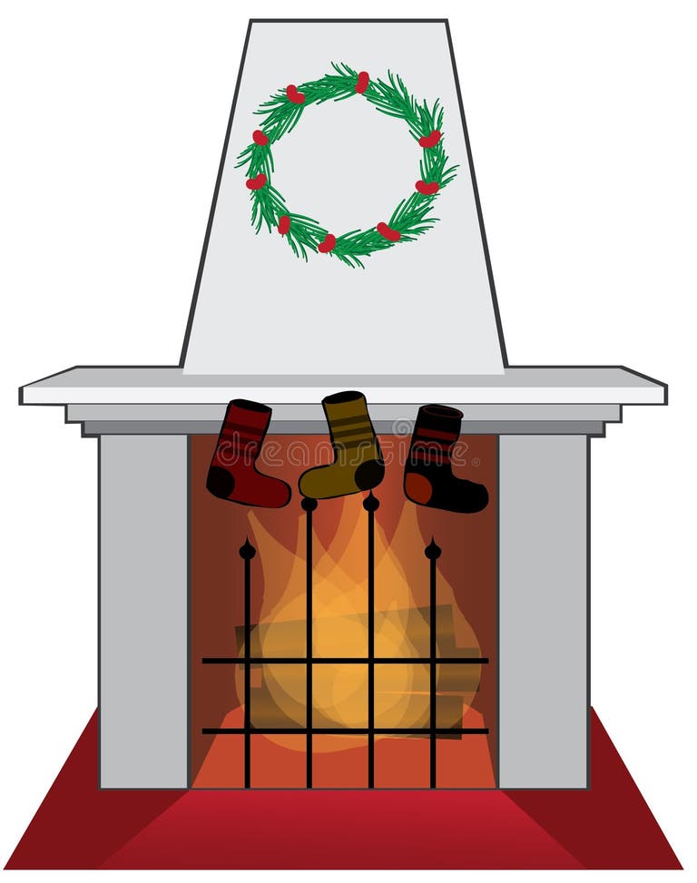 Christmas Fireplace Mantle Stock Illustrations 406 Christmas