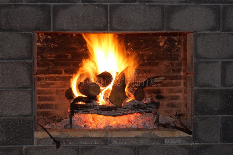 Fireplace stock photo. Image of brick, house, heating 7215620