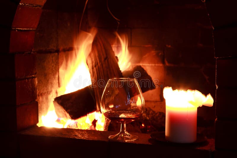 Fireplace Wine Picture. Image 29093084