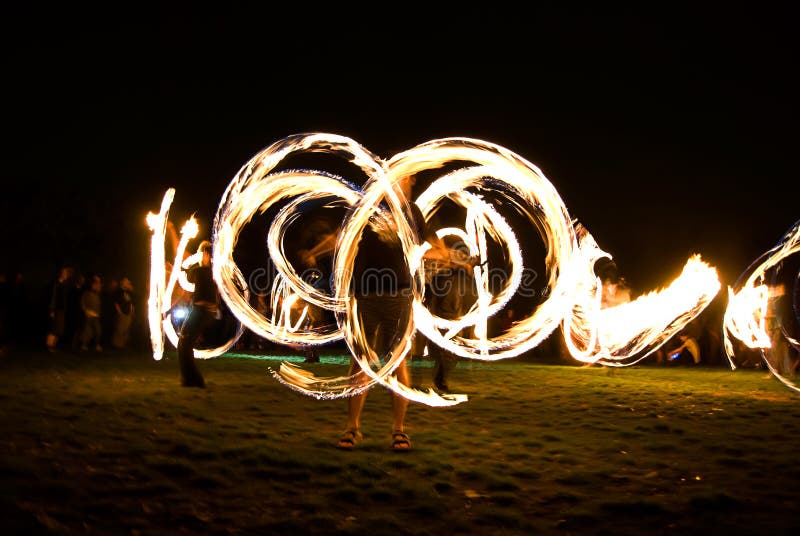 Fireshow on grass