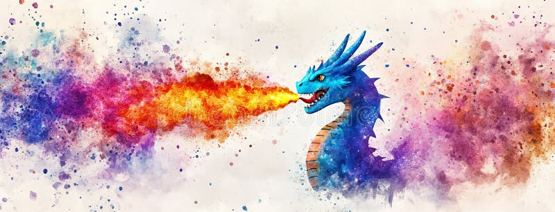 Firespitting Kopf eines blauen Drachen isoliert auf transparentem Hintergrund lizenzfreie stockbilder