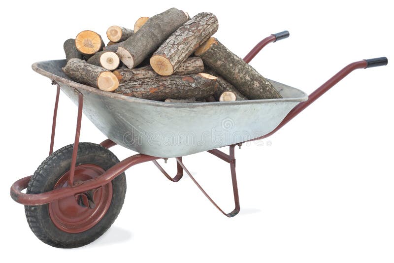 Firewood In An Old Wheelbarrow Royalty Free Stock Images - Image: 19052869
