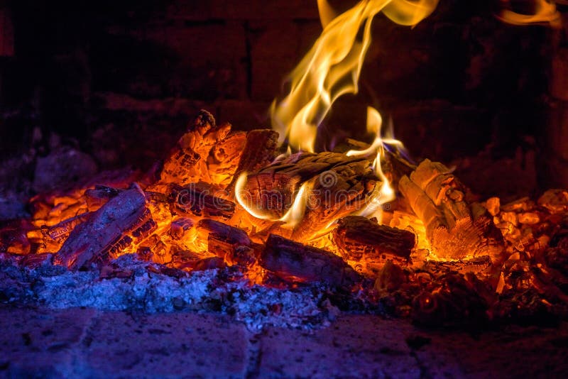Pine Firewood Burning At Fireplace Stock Image Image of flaming