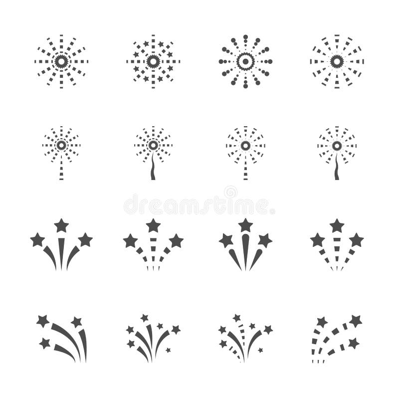 Firework icon set 2, vector eps10 stock illustration