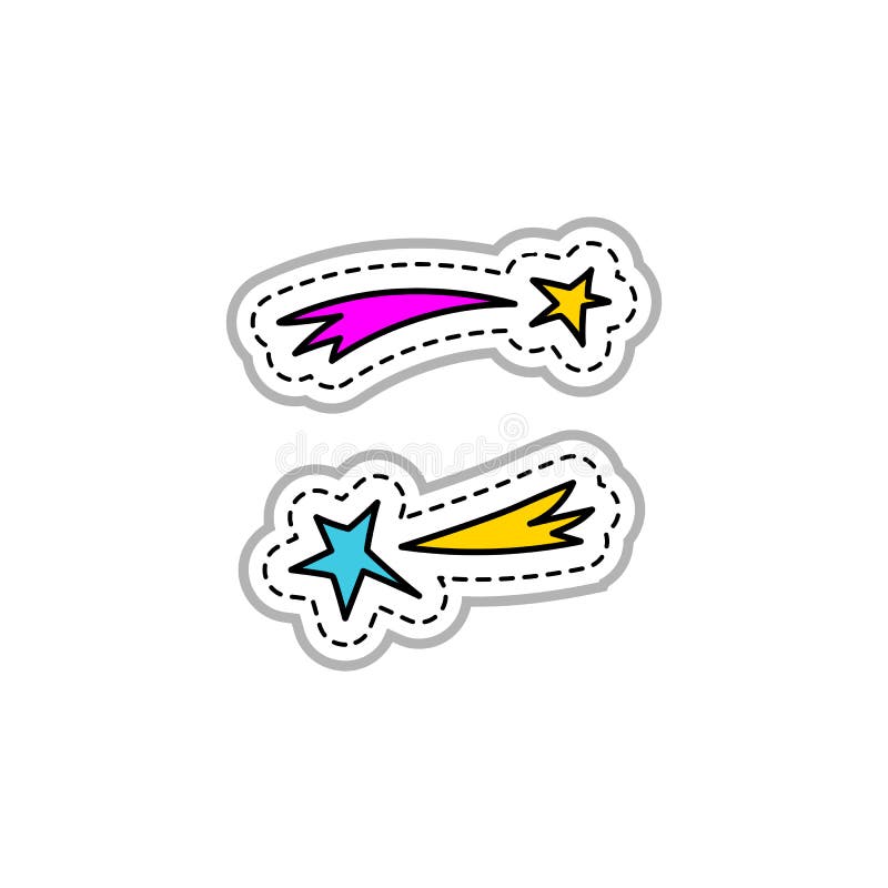Firework icon, Star sticker, badge or patch. Retro fashionable patch element 80s-90s, Vector doodle icons vector illustration