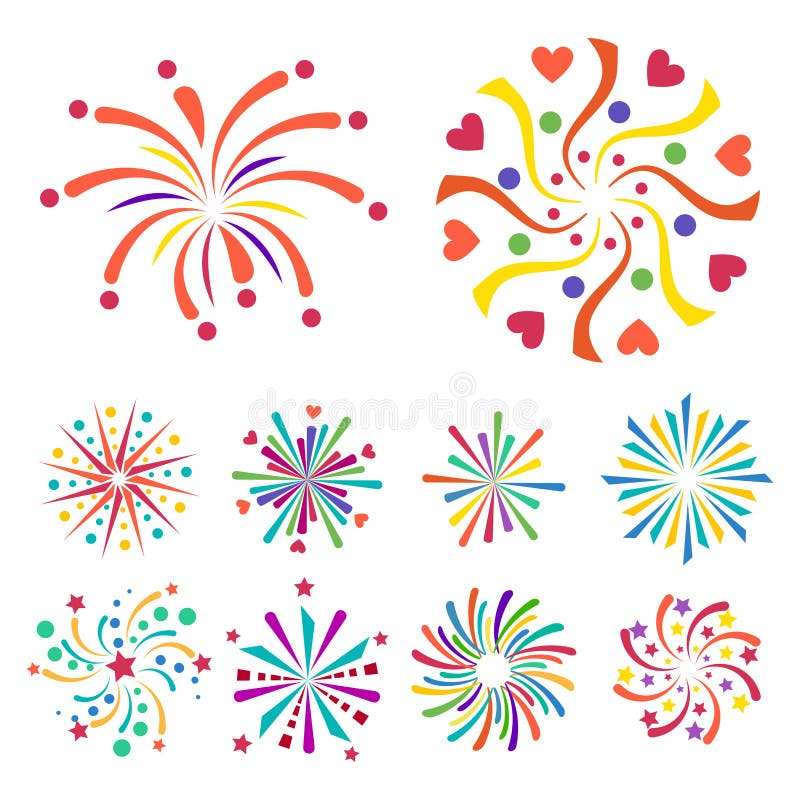Firework Vector Icon Isolated Illustration Celebration Holiday Event