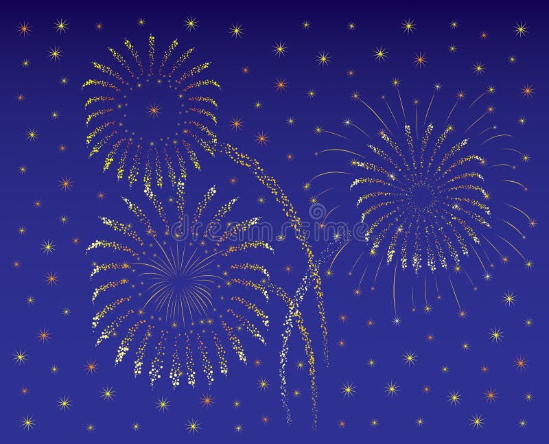 Fireworkon Fourth of July or New Year / dark blue