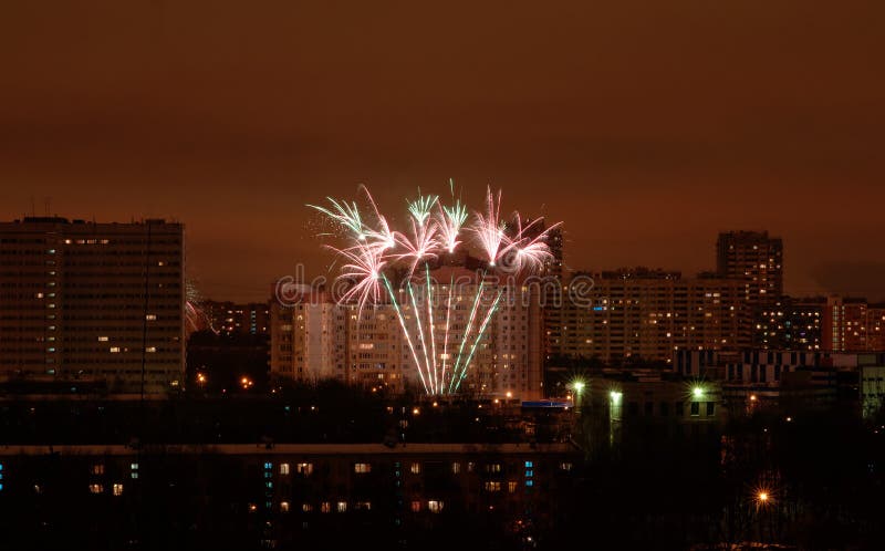 Fireworks in the city