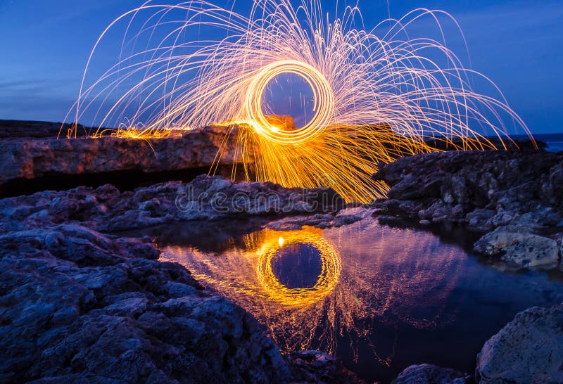 Fireworks on the coast of the Black Sea