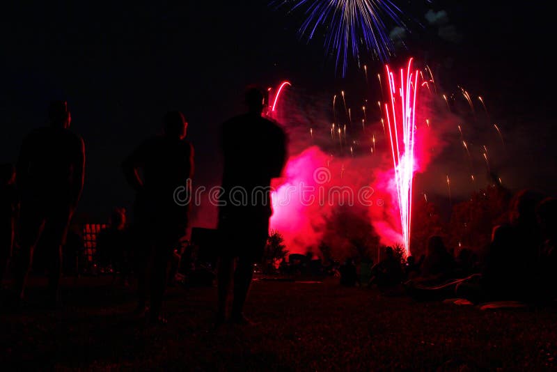 Fireworks Display, Granville, Ohio July 1, 2022 Stock Image Image of