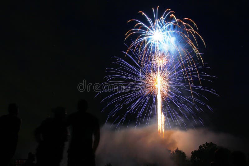 Fireworks Display, Granville, Ohio July 1, 2022 Stock Image Image of
