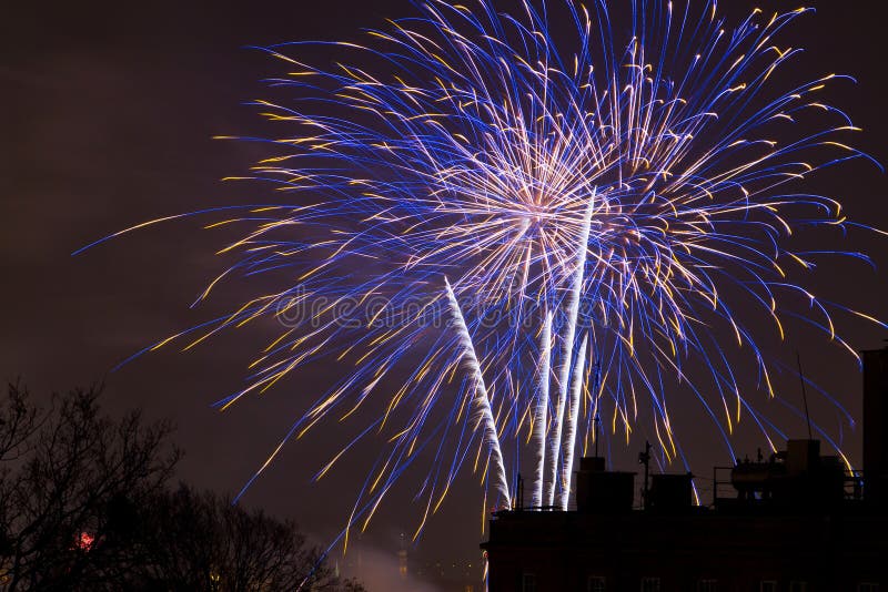 Fireworks display on New Years Eve stock photo Fireworks display on New Years Eve stock photo