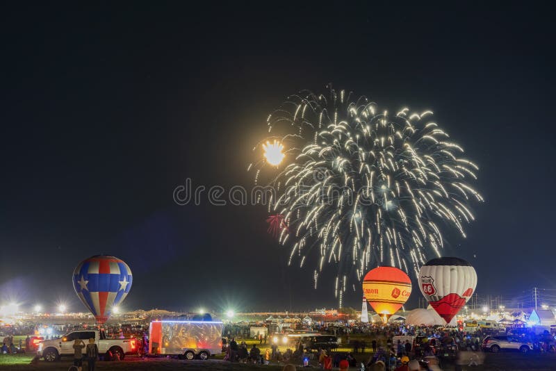 Fireworks of the Famous Albuquerque International Balloon Fiesta Event