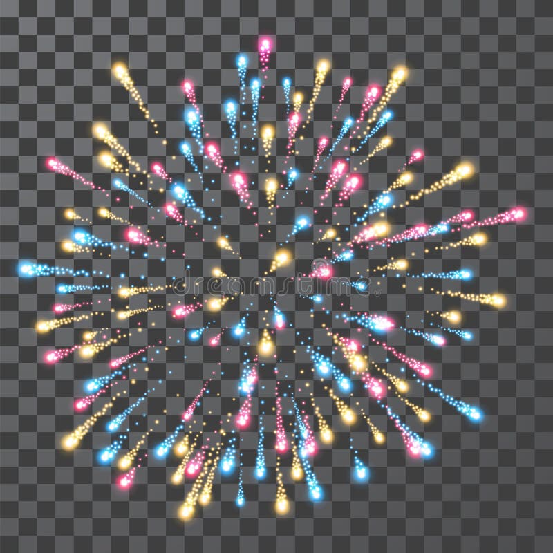 Fireworks. Festival colorful firework. Vector llustration on transparent background