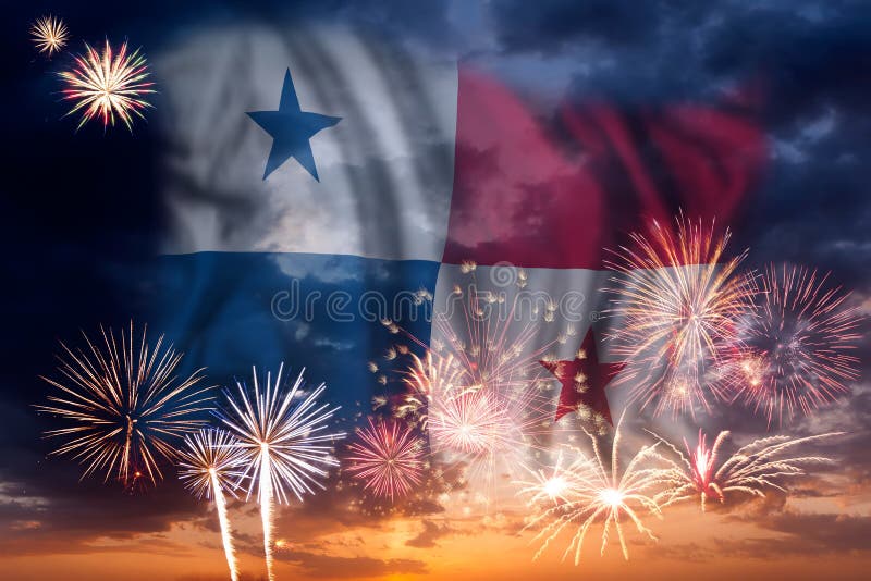 Fireworks and Flag of Panama Stock Photo Image of design, panama