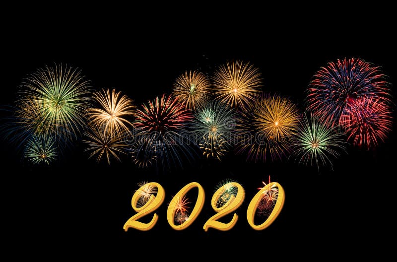 Fireworks for a Happy New Year 2020 wishes. Festive fireworks display for a Happy New Year 2020 wishes vector illustration