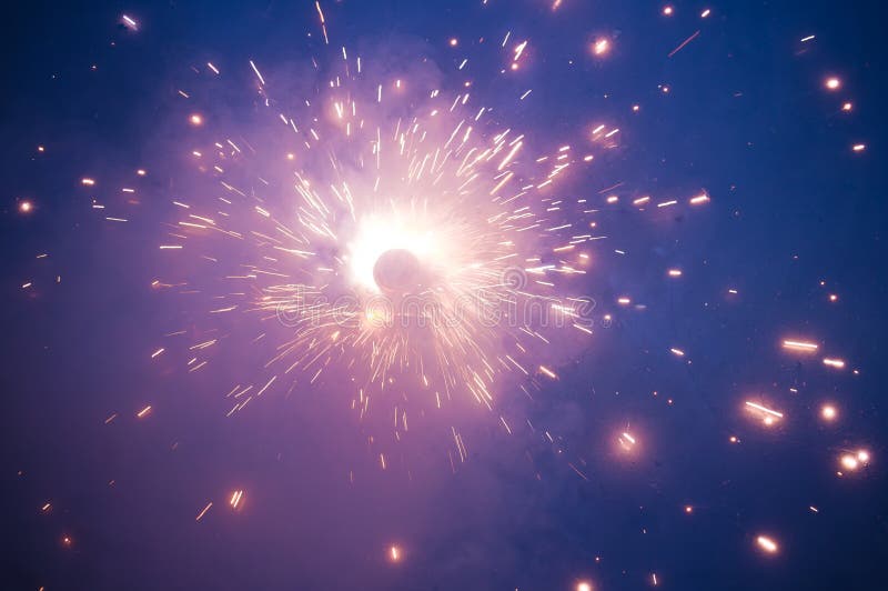 Fireworks Holiday firework in night Firecracker sparks. royalty free stock images Fireworks Holiday firework in night Firecracker sparks. royalty free stock images