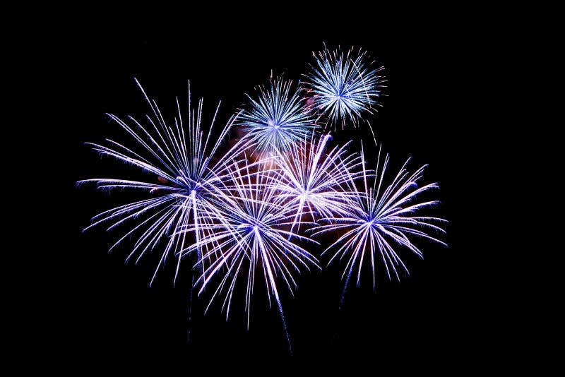 Fireworks light up in the night sky, dazzling scene stock photo