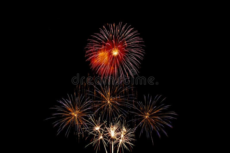 Fireworks light up in the night sky, dazzling scene stock photos