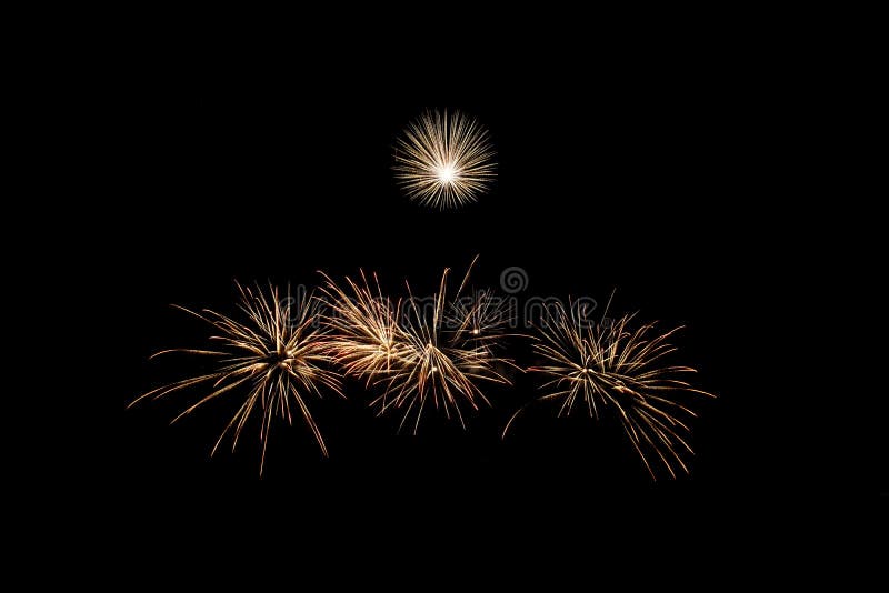 Fireworks light up in the night sky, dazzling scene royalty free stock images