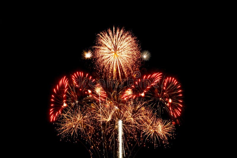 Fireworks light up in the night sky, dazzling scene stock photos