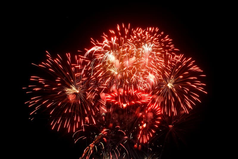 Fireworks light up in the night sky, dazzling scene stock photos