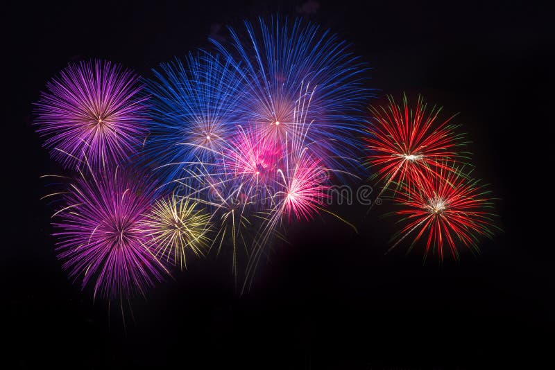 Fireworks light up the sky stock photo
