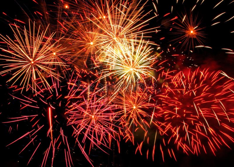 Fireworks light up the sky with dazzling display royalty free stock photography