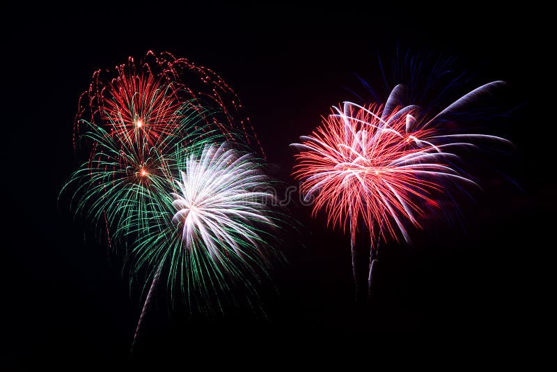 Fireworks light up the sky stock photo