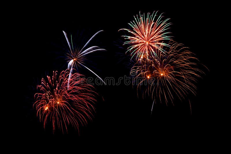Fireworks light up the sky stock photo