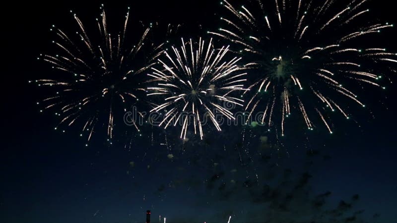 Fireworks over a city