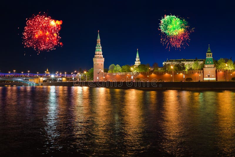 Firework over Kremlin in Moscow (Russia). Firework over Kremlin in Moscow (Russia)