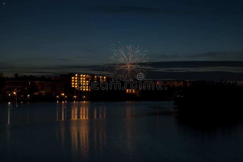 Fireworks Over Skyline Over Hickory Pass Leading To the Ocean in Bonita