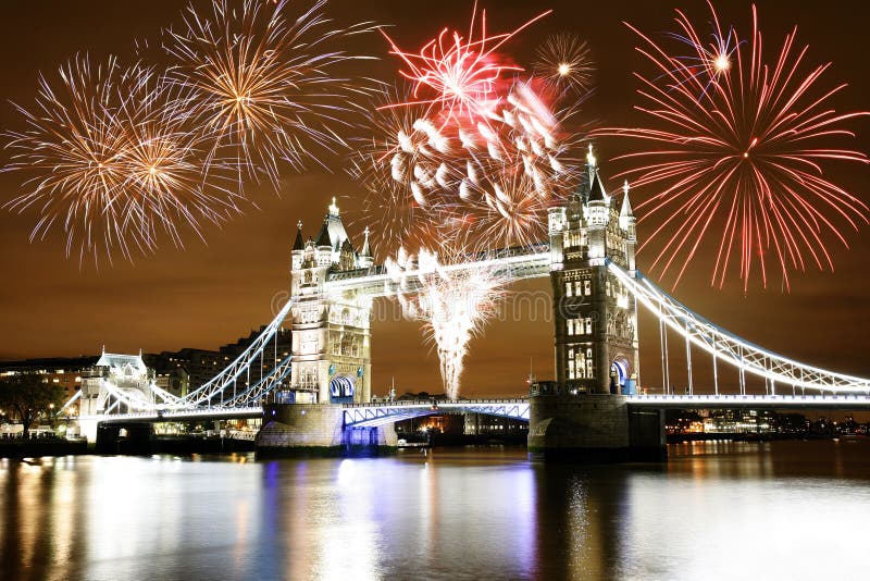 Fireworks over Tower Bridge on Bonfire Night