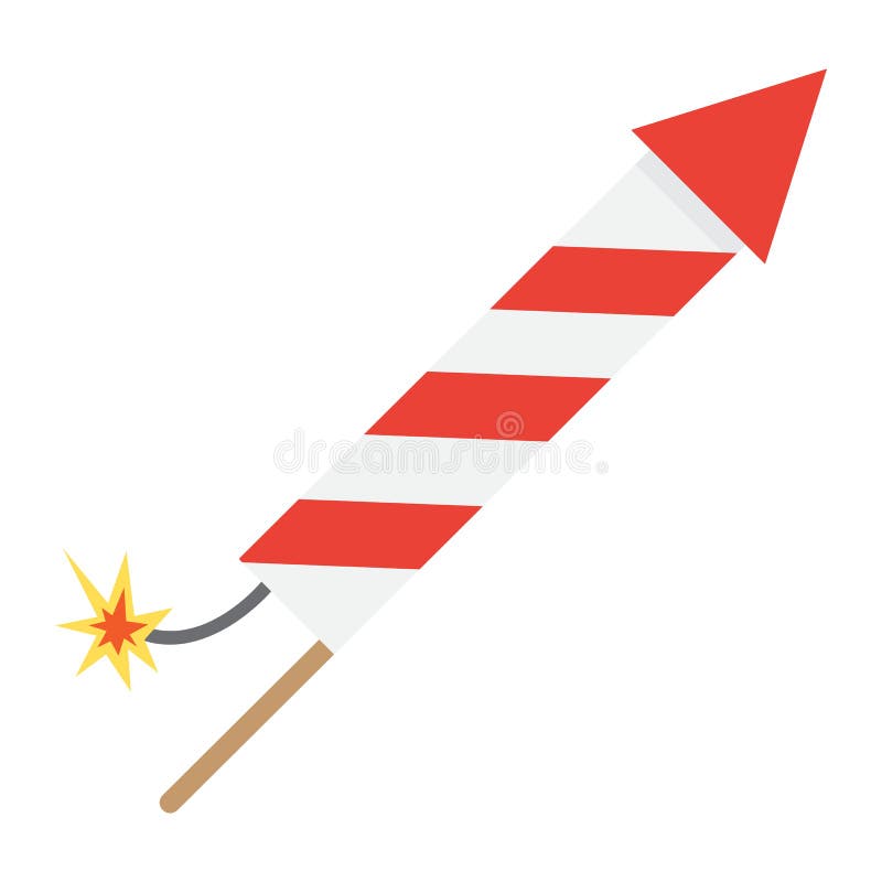 Fireworks rocket flat icon, New year and Christmas vector illustration