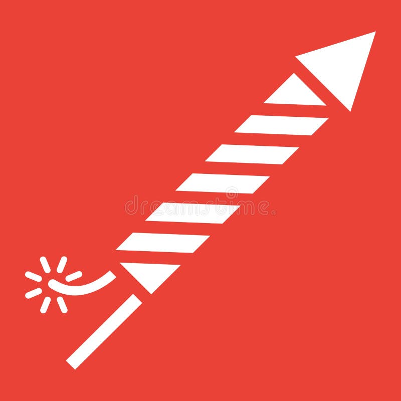 Fireworks rocket glyph icon, New year Christmas stock illustration