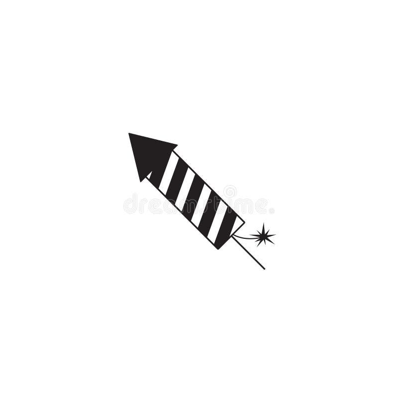 Fireworks rocket solid icon, flying firecrackers vector illustration