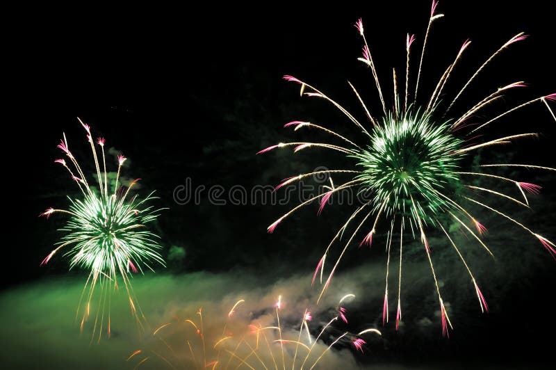 Fireworks shaping flowers stock photo. Image of festive 29633122