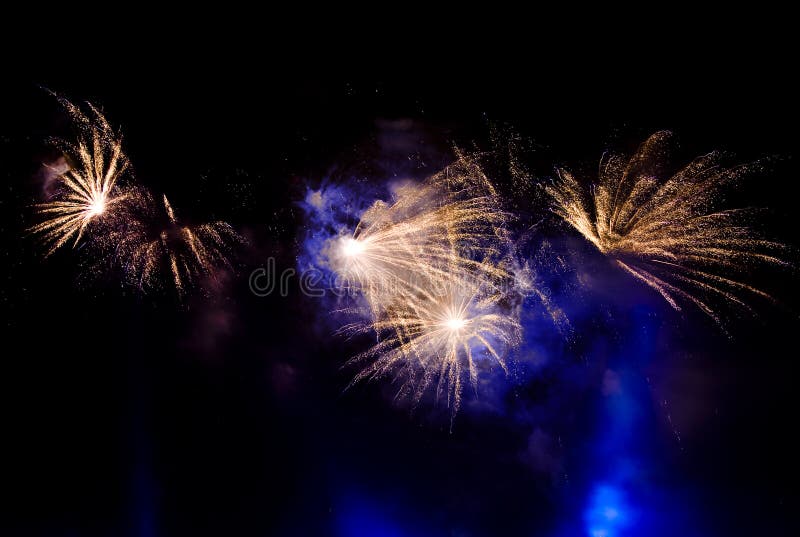 Fireworks in sky at night