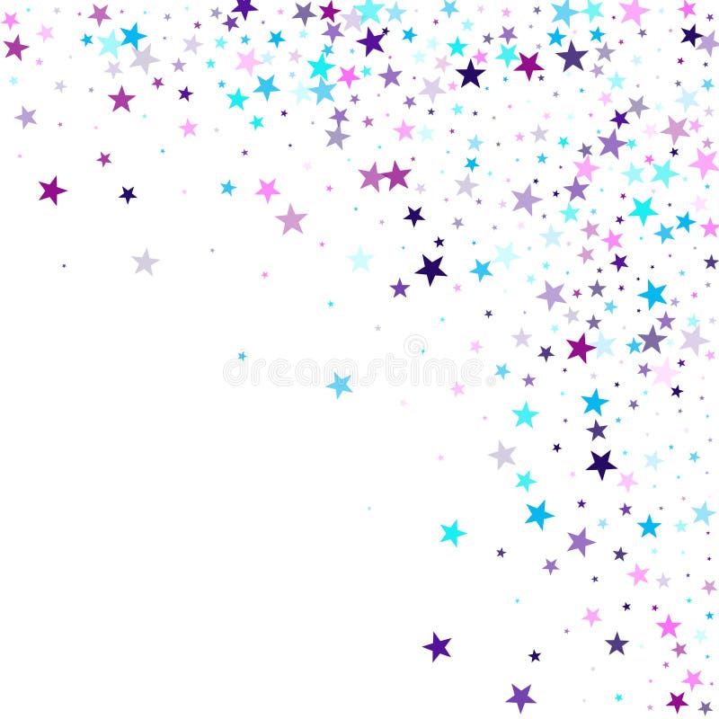 Flying Stars Confetti Holiday Vector in Pink Violet Purple on White ...