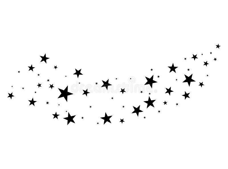 Fireworks star random source stream. Falling Star. Stars on a white background.