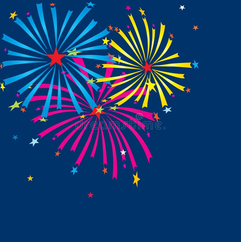 Fireworks. Vector greeting card.