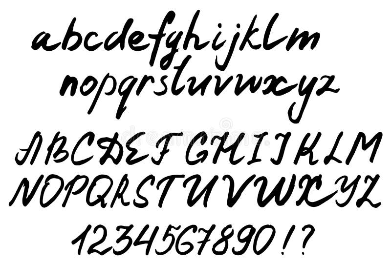 Firma manuscrita Letras del cepillo libre illustration