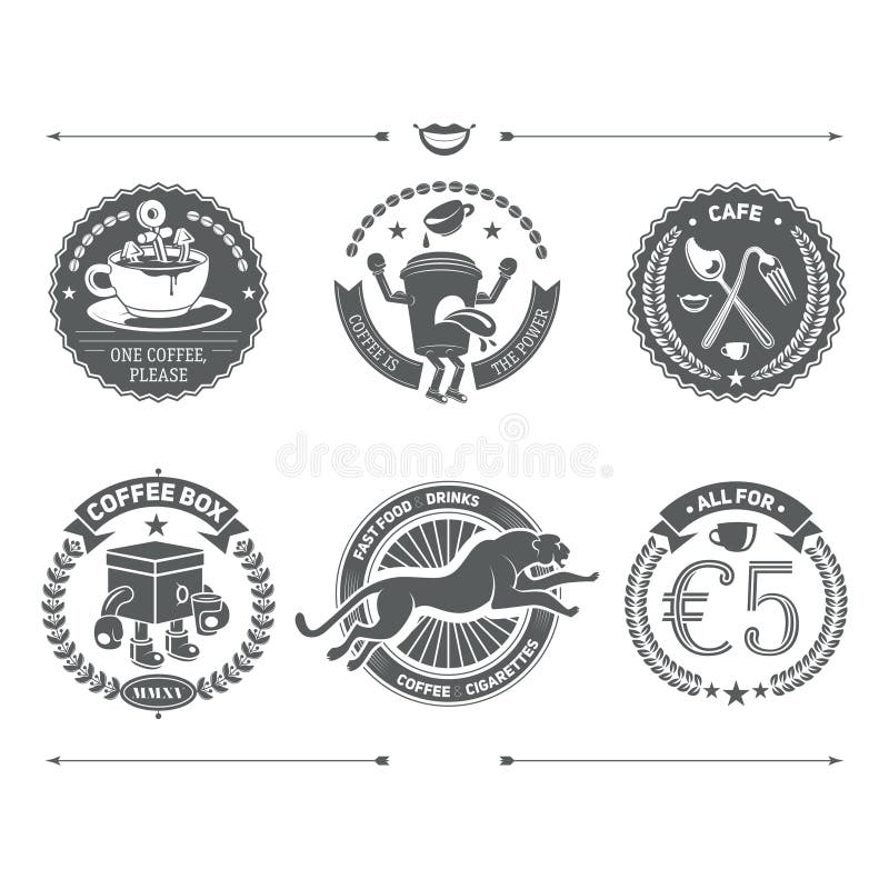 Firmenzeichen eingestellt und Retro- Weinlese-Insignien Einfach zu bearbeiten vektor abbildung Firmenzeichen eingestellt und Retro- Weinlese-Insignien Einfach zu bearbeiten vektor abbildung