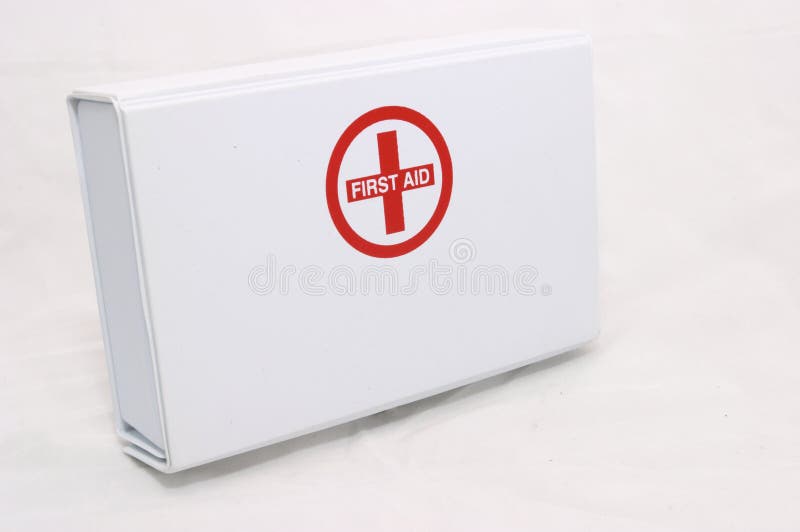 Small first aid kit, blank space for writing, including text or illustrations. Small first aid kit, blank space for writing, including text or illustrations