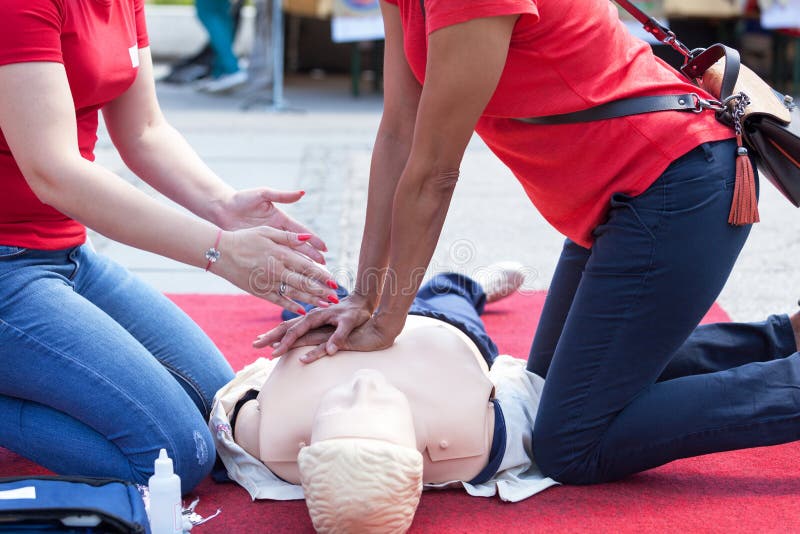 CPR and first aid training medical procedure. CPR and first aid training medical procedure